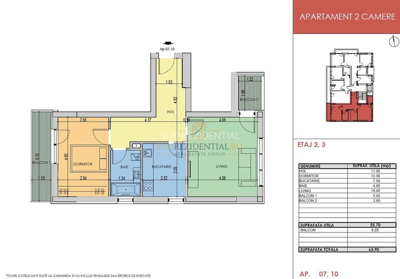 2 camere decomandat, 2 balcoane - 64 mp, zona Grand Arena Mall, Sect 4 - 1