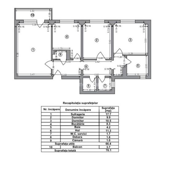 Apartament 3 camere Tineretului/ 2 bai - 10