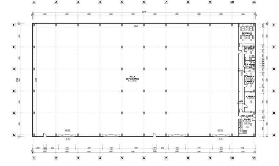 Hala de inchiriat 1720 mp depozit  + 262 mp birouri - 7
