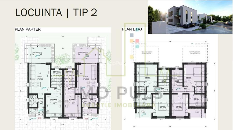 Duplex. Zid dublu despartior. Incalzire in pardoseala. - 2