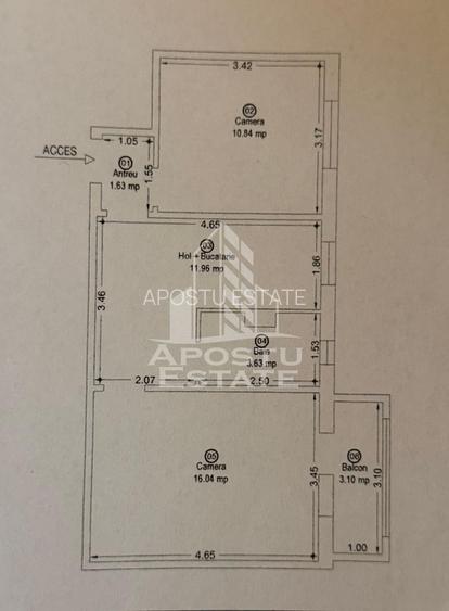 Apartament 2 camere de vanzare, centrala proprie, Freidorf, Timisoara - 12