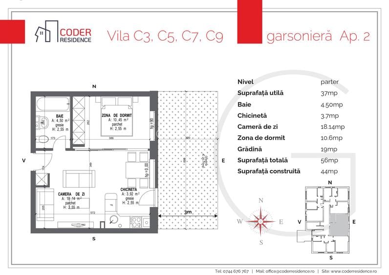 Studio cu gradina 19 m2 Coder Residence Brașov - Oaza ta Urbana - 1