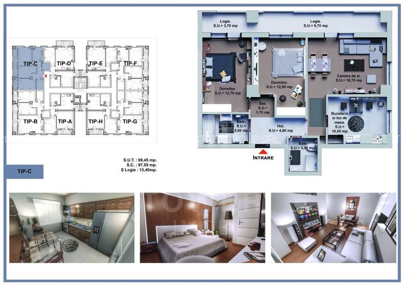Apartament rezidențial NOU 3 camere - 4
