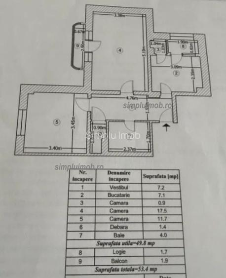 Decomandat spatios 2 camere Baicului - 1