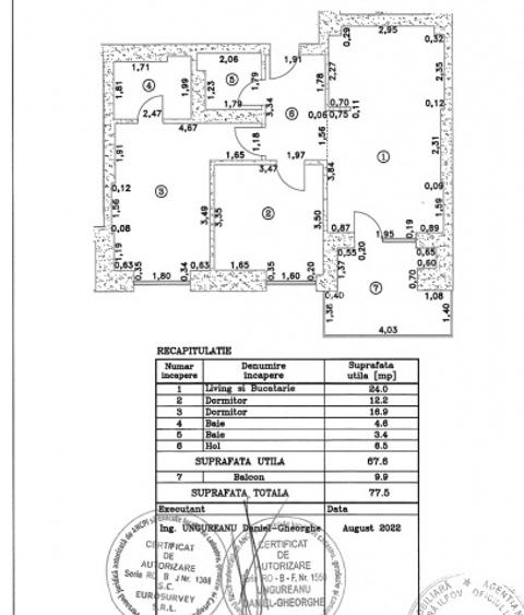 3 camere LUX | Cortina North -Pipera - Faza 1 | 77,5 mp | Balcon generos 10 mp - 10
