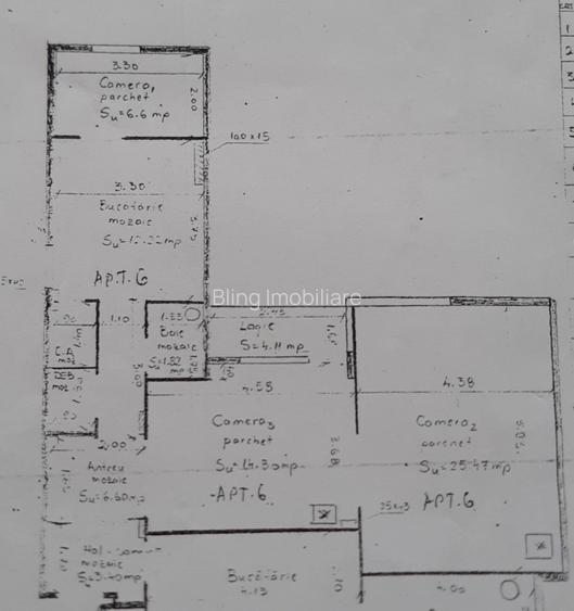 Str. 21 Decembrie! Apartament cu 3 camere 73mp etaj 1 zona  - 5