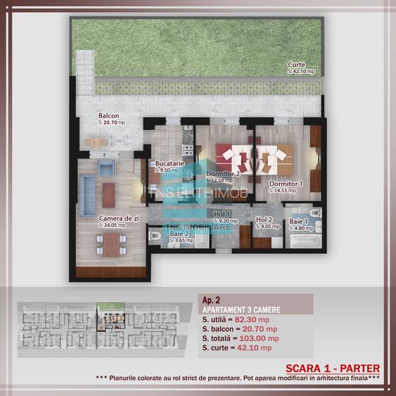 2 camere cu Gradina 40 Mp, Titan -Pallady - 2