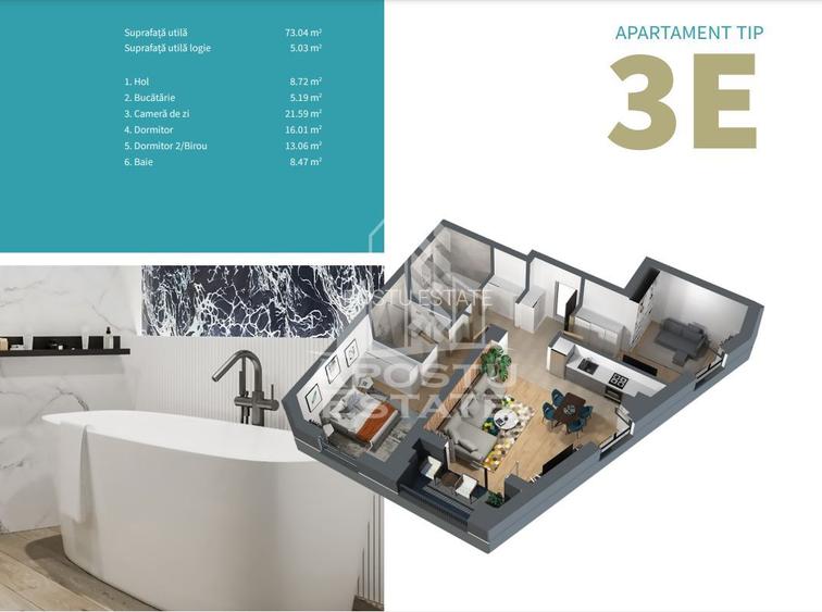 Apartament cu 3 camere, complex rezidential nou, zona Centrala - 3