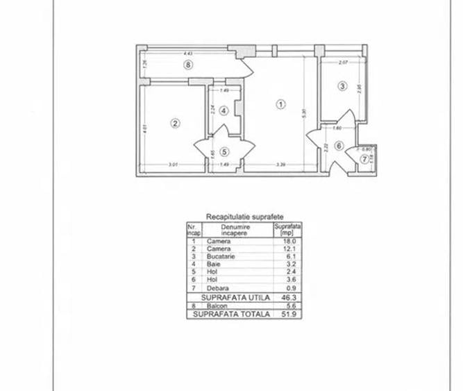 2 Camere Bloc Reabilitat Zona Lujerului - 11