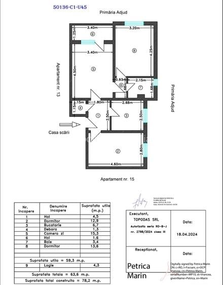 Apartament 3 camere etajul 3  strada Siret - Adjud - 1