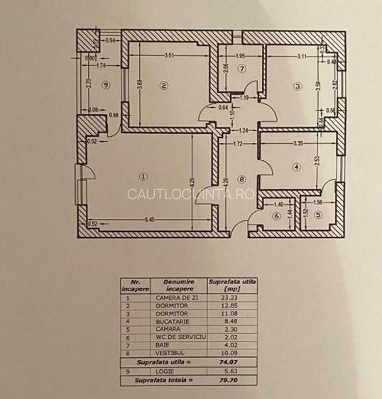 Apartament 3 camere - Metrou - Parcul Circului - Bloc reabilitat - 9