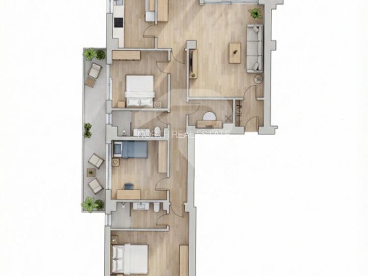 Apartament 4 camere, 145 mp, vedere inspre Padurea Baneasa - 8