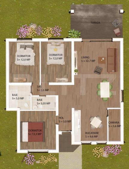 Casă modernă de vânzare în Petin, 4 camere, 100 mp utili, 500 mp teren