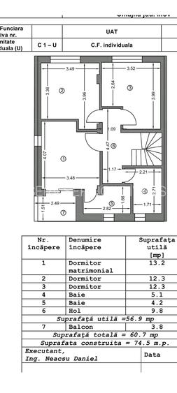 FARA COMISIOANE CASA TOP 5 camere P+1+ M 3 bai incalzire pardoseala LA CHEIE - 45