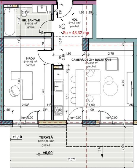 Apartament 2 camere, terasa 18 mp, comision 0, Terra Gardens Oasului - 4