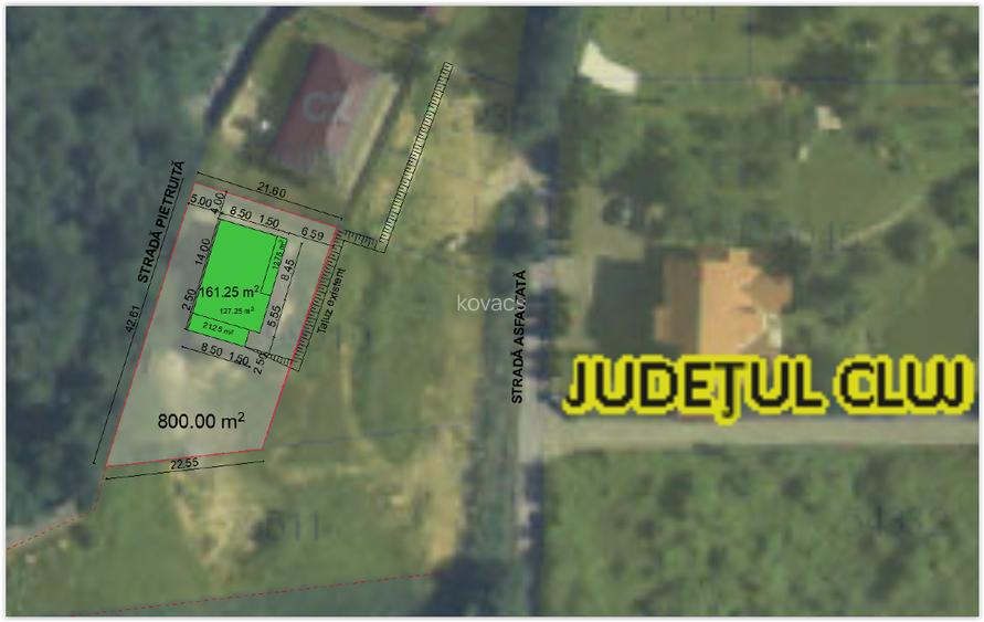 Proprietar vând Casă Feleacu, 161mp Valea Căpriorii,poziție premium. Teren 800mp - 12