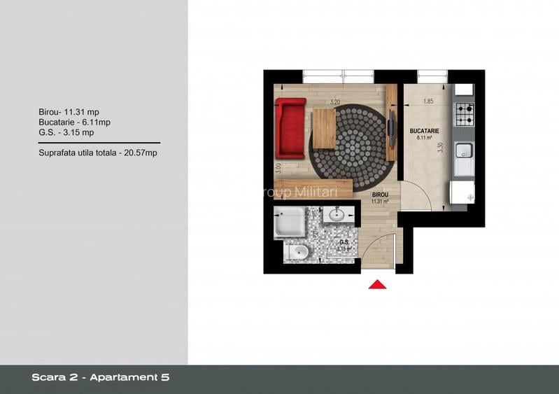 Apartament 2 camereDirect Dezvoltator Weiner 12 Residence Militari - 18