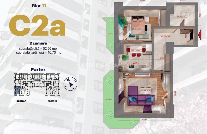 Apartament 1C, Copou, 43,4mp, 110000euro+TVA - 6
