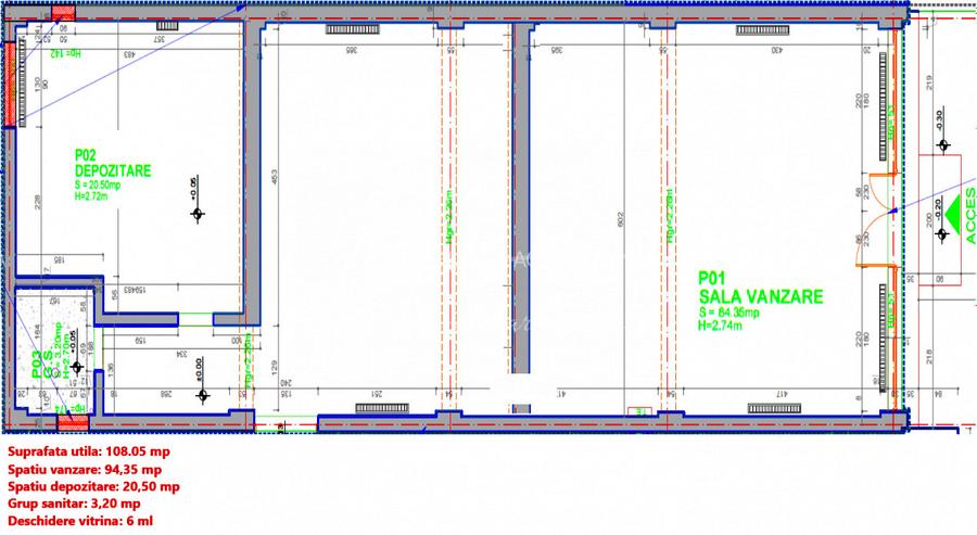 SPATIU COMERCIAL STRADAL 108 mp STR. MAICA DOMNULUI NR. 41 / B-DUL LACUL TEI! - 20