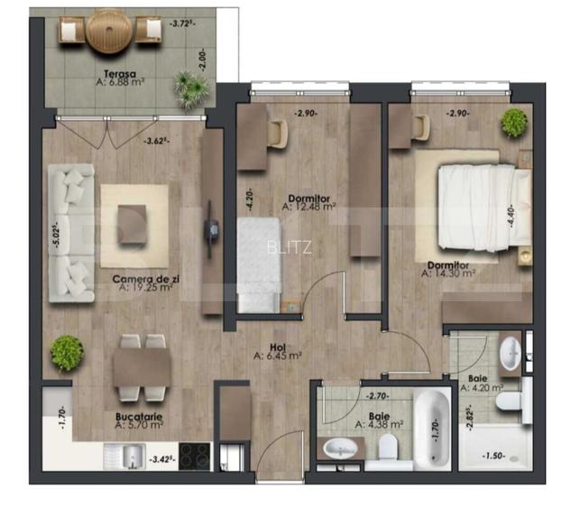 Apartament 3 camere, 2 bai, bloc nou, Marasti, Scortarilor - 4