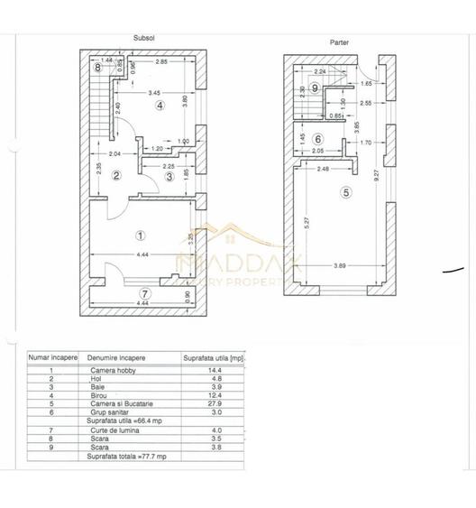 Duplex 3 camere//Birou***Showroom***DOMENII//PARTER+ Demisol - 1