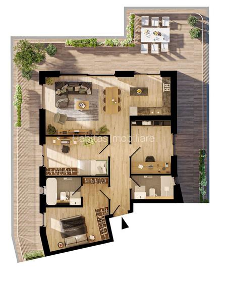 Apartamente de 3 camere + terase mari, finisaje de lux, Ultracentral - 4