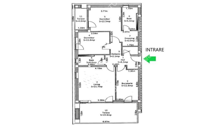 Apartament cu 3 camere decoamndate curte si terasa in zona Selimbar - 9