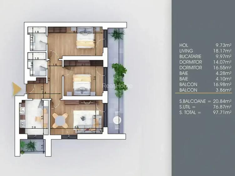 3 Camere | premium | 4 lifturi | 9 min Metrou | finalizat - 3