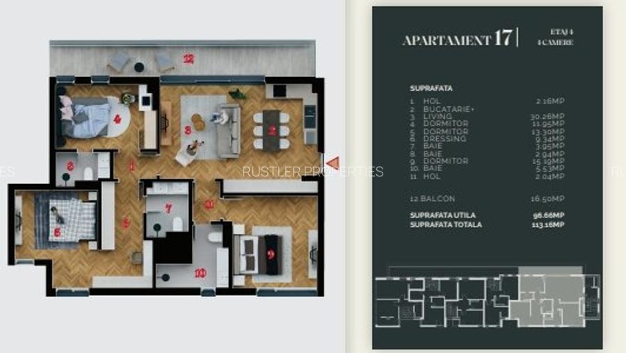 Apartamet 4 camere zona Decebal, bloc boutique - 8