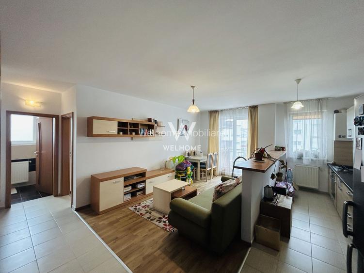 Apartament mobilat, etaj 2, loc de parcare - 48 mp + balcon - - 12
