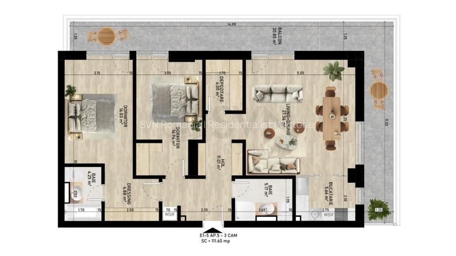 REA1026768 Apartament 3 camere I Gemina by the lake - 4