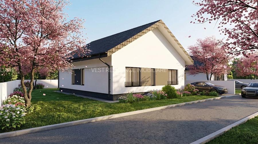 Casă individuală modernă pe parter, eficientă energetic. Comision 0 - 5