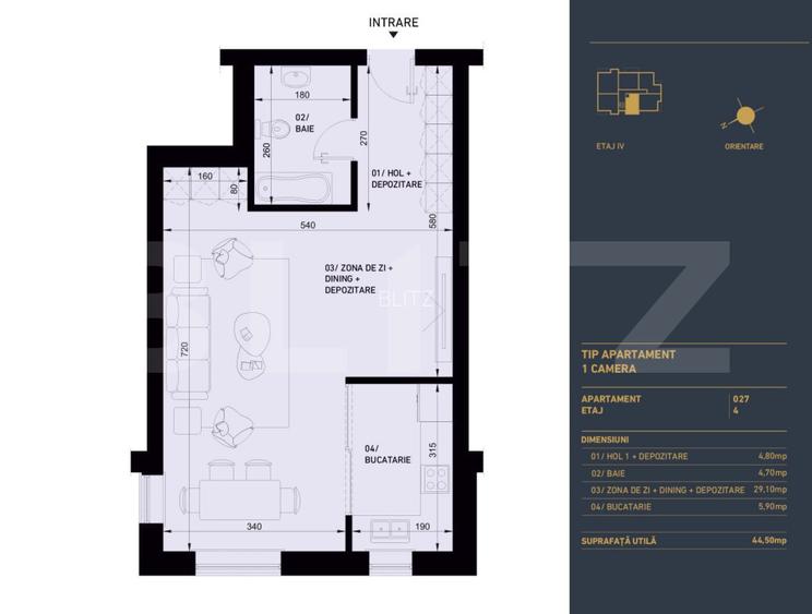 Apartament cu 1 camera, Smart Home, 44.5 mp - Complex Rezidential Nou - 2