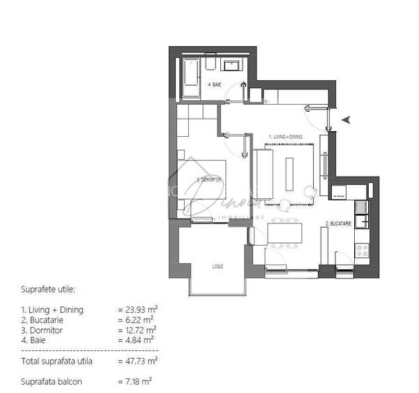 Apartament 2 camere Avalon Pipera I parcare I Mobilat & Utilat I COM0% - 2