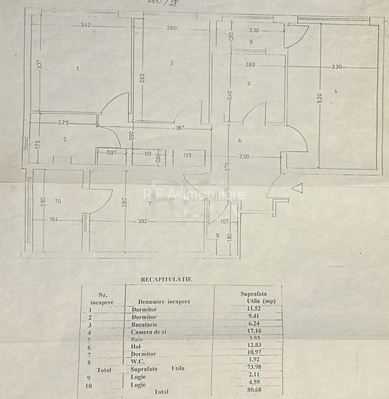 4 camere Pantelimon-Piața Delfinului decomandat,centrală,et. 5,an 1977 - 9