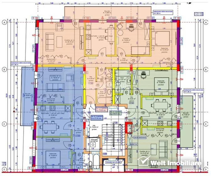 3 camere decomandat, bloc nou, semifinisat, Iris - 2