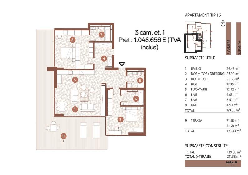 3 camere | 140 mp | Terasa  | Vedere lac | Floreasca | Premium | Finalizare 2026 - 8