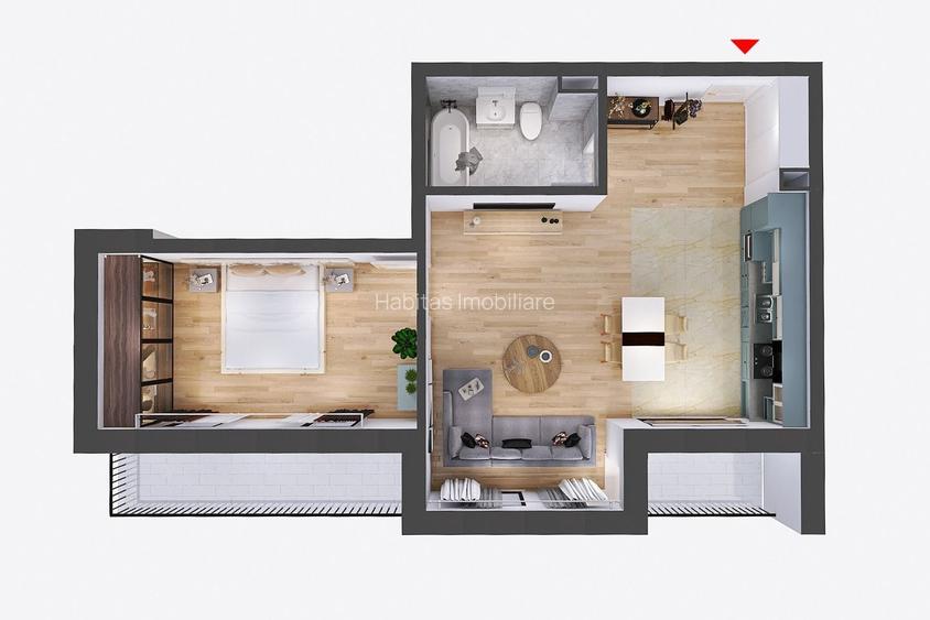 Apartament 2 camere, 56 mp, finisat, Floresti, Spitalul Regional - 14