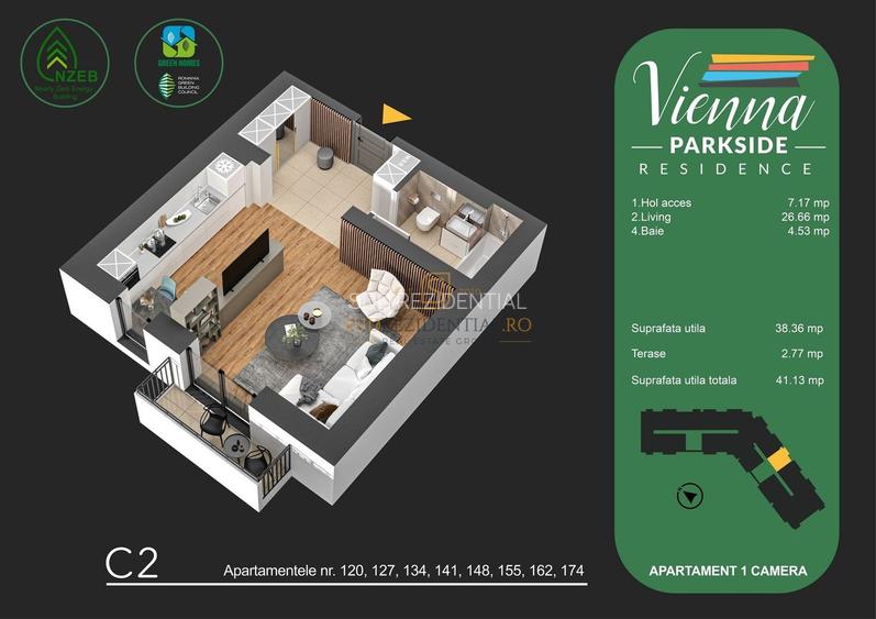 Spatiu ideal de locuit, finisaje de top, ansamblu rezidential GREEN,S4 - 1