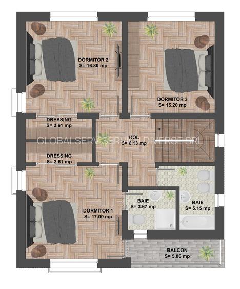 FARA COMISIOANE casa cu 4 camere 3 bai 2 placi tripane Veka incalzire pardoseala - 3