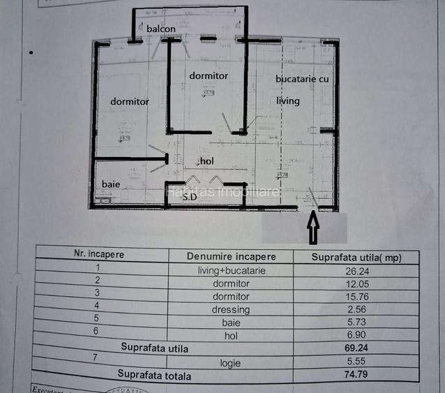 Comision 0% Apartament 3 camere 69 mp, parcare, Floresti str Cetatii - 7