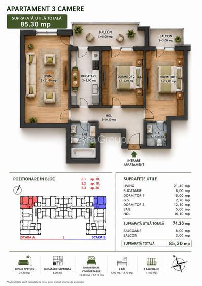 |Apartament 3 Camere Decomandat | Prelungirea Ghencea | Lift| - 3