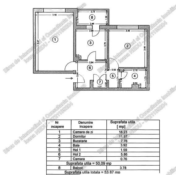 ► Dacia 2 Camere Decomandate 54m² Mobilat Utilat Incadrat Izolat Centrala - 6