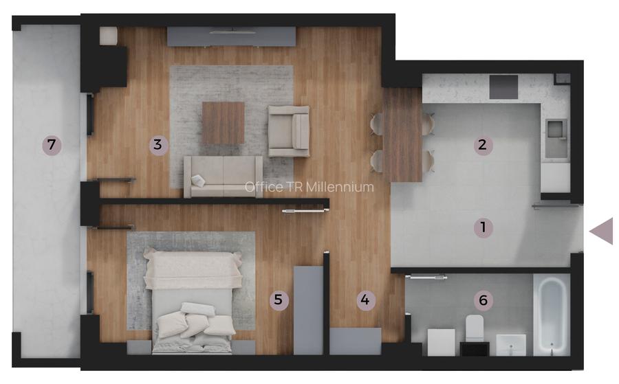Apartament 2 Camere TIP A11, suprafață 64,65 m2, Zona Tatarasi-Venetia - 2