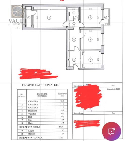 Apartament 3 camere-2 balcoane-BLOC REABILITAT TERMIC-Doamna Ghica - 1