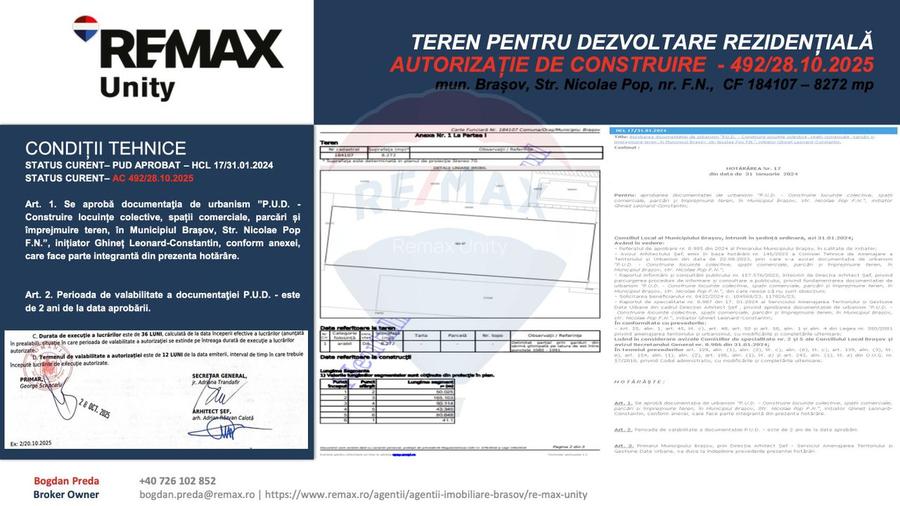 Teren dezvoltare rezidențială 8,272mp Brasov/AUTORIZATIE DE CONSTRUIRE - 7