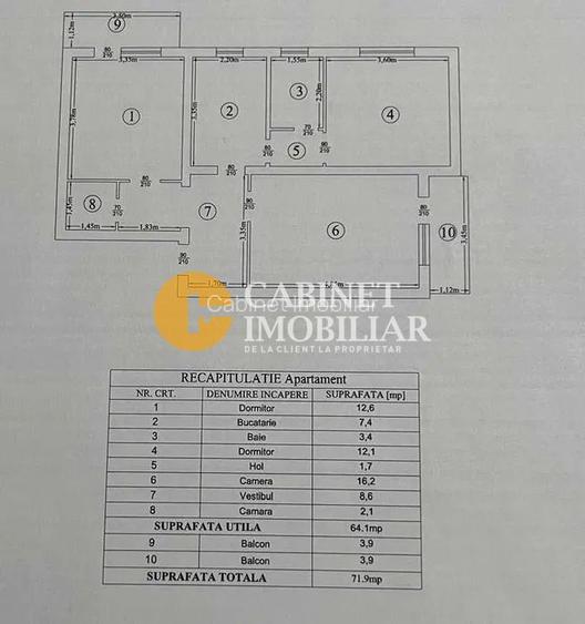 3 camere, Tatarasi nord, fara risc, 2 balcoane inchise, liber! - 6