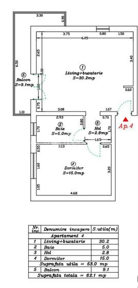 Oportunitate investitie apartament cu 2 camere decomandat etajul 1 - 6