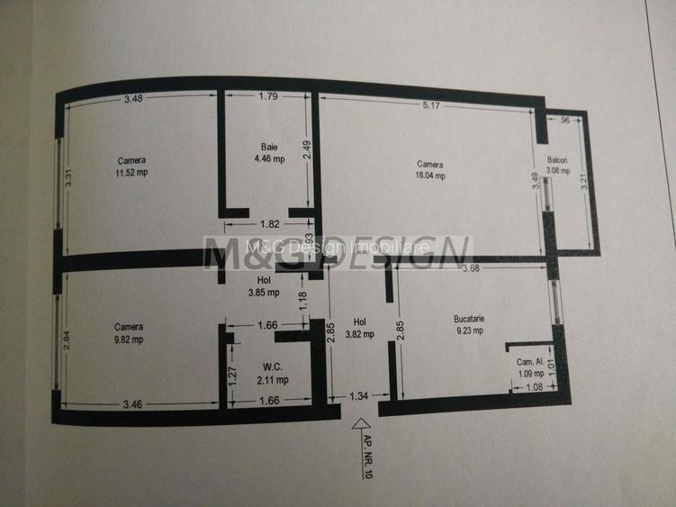 3 camere decomandat,Aradului-centrala proprie - 13