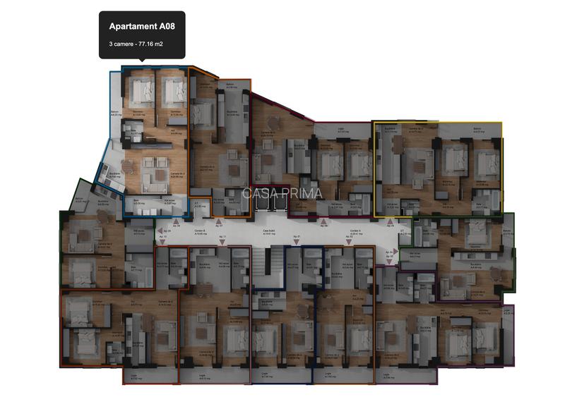 Ap. 3 camere, 2 bai, bucatarie separata, balcon, 84m, PRETURI PROMOTIONALE! - 3